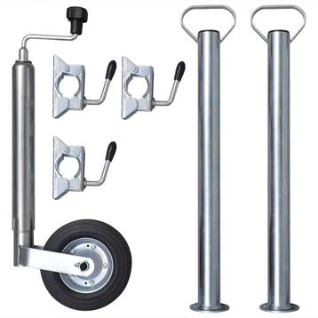 vidaXL Neuswiel met 2 steunbuizen en 3 klemmen 48 mm, Verzenden, Nieuw