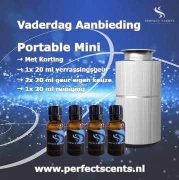 Vaderdag - Geurmachine + 3x aroma Portable Zilver, Nieuw, Aroma