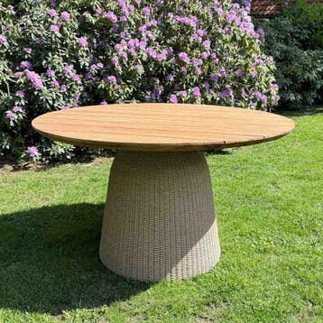 Ronde tuintafel Ubud Column -  120 cmRonde tuintafels, Ophalen of Verzenden, Nieuw