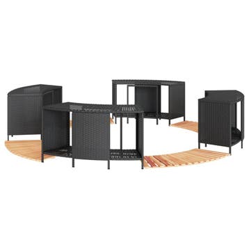 vidaXL Hottub-ombouw poly rattan en massief acaciahout zwart, Tuin en Terras, Verzenden, Nieuw