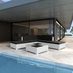 vidaXL 6-delige Loungeset met kussens poly rattan wit, Verzenden, Nieuw, 6 zitplaatsen, Loungeset
