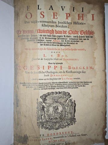 Flavius Josephus; L. v. Bos (vertaler) - Flavii Josephi, Antiek en Kunst, Antiek | Boeken en Bijbels