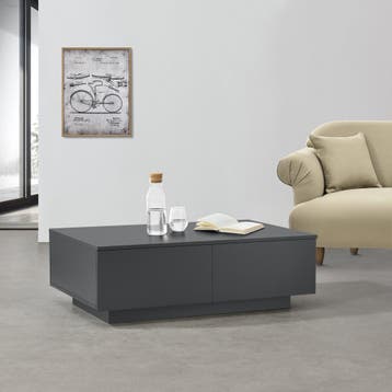 Salontafel Kagiso met lades 95x60x31 cm donkergrijs mat, Huis en Inrichting, Tafels | Salontafels, Verzenden, Nieuw