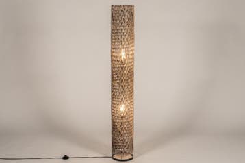 Rietveld Vloerlampen - Zwart, Naturel - Rotan, Verzenden, Nieuw