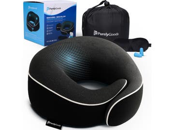PurelyGoods Nekkussen Vliegtuig, Huis en Inrichting, Woonaccessoires | Kussens, Verzenden, Nieuw, Zwart, Rond
