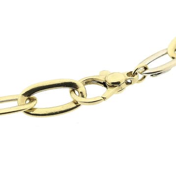 Monzario bicolor gouden wijde ankerschakel armband, Ophalen of Verzenden, Gebruikt, Goud, Goud