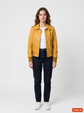 H&M Leren jassen Dames maat M Camel Vintage, Ophalen of Verzenden, Nieuw