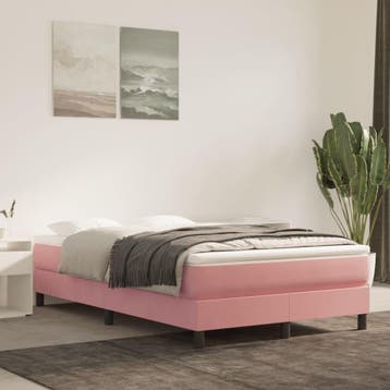 vidaXL Boxspring bed fluweel roze 120x200 cm, Verzenden, Nieuw, Twijfelaar, 120 cm
