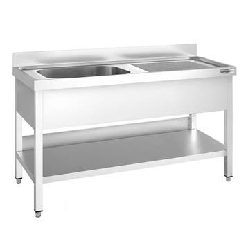 GGM Gastro | RVS spoeltafel PREMIUM - 1400x600mm - met |, Verzenden, Nieuw in verpakking, RVS Meubilair