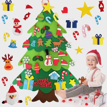 DIY Vilt Kerstboom Decoratie met Ornamenten - Feestelijk & C, Diversen, Kerst, Verzenden, Nieuw