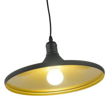 Zwarte Kegelhanglamp met Goudkleurige Binnenkant – Valott, Ophalen of Verzenden, Nieuw, Overige materialen
