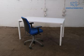 Tweedehands Bureau Verstelbaar 160x80 cm Wit N-Poot, Huis en Inrichting, Bureaus, Overige typen, Gebruikt, Verzenden, Overige merken