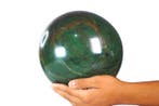 Natural Green Jade Crystal Stone - Bolvormig snijwerk,