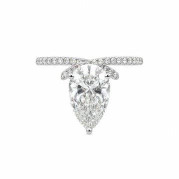 Ring - 14 karaat Witgoud - 4.02ct. tw. Diamant (Lab-grown) -, Nieuw