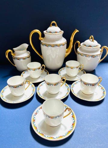 Limoges - “M&D” Elegant French Coffee Service, 17 Pieces –