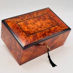 Sieradendoos - Hout (Thuja), Hout,, Marquetterij, Levensboom, Antiek en Kunst, Curiosa en Brocante