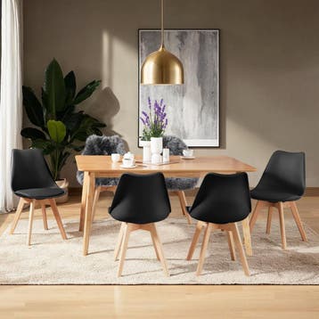 Eetkamerstoelen Frederikke - zwart, Set van 6, Huis en Inrichting, Verzenden, Nieuw