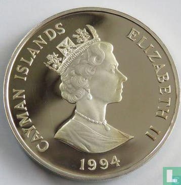 Kaaimaneilanden 1 dollar 1994 (PROOF) Sir Francis Drake, Postzegels en Munten, Munten | Amerika, Verzenden, Losse munt, Goud