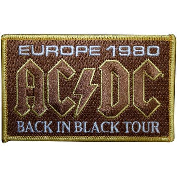 AC/DC Europe 1980 Back In Black Tour Patch off. merchandise, Ophalen of Verzenden, Nieuw, Kleding