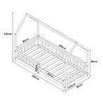 Kinderbed Hesel huisbed met uitvalbeveiliging 90x200 cm wit, Kinderen en Baby's, Kinderkamer | Bedden, Verzenden, Nieuw