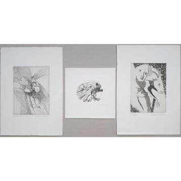 Remo Brindisi (1918-1996) - 3 fogli, Antiek en Kunst