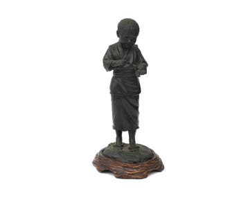 Bronzen beeld, Japan, Meiji periode (1868-1912), ca. 1900, Antiek en Kunst