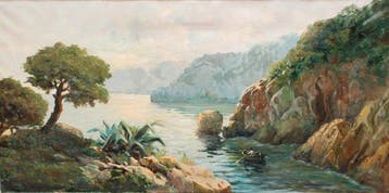 Jesús Padilla (1925–2006) - Reflejos en la Bahía, Antiek en Kunst, Kunst | Schilderijen | Klassiek