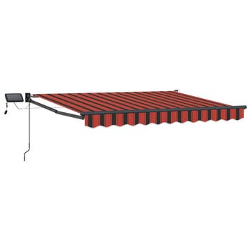 vidaXL Handmatig knikarmscherm met solar LED 3,5 x 2 m, Verzenden, Nieuw