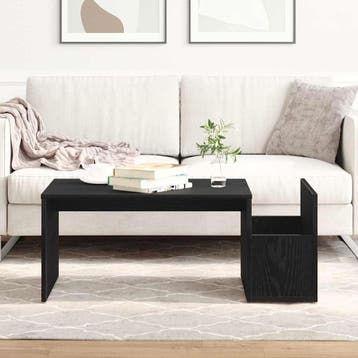 vidaXL Salontafel Zwart Eiken 90 x 45 x 35 cm Bewerkt hout, Verzenden, Nieuw, Overige houtsoorten, Minder dan 50 cm