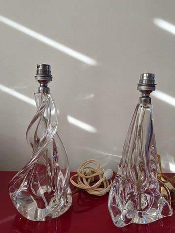 Tafellamp (2) - Kristal - Cristal J.B. France, Antiek en Kunst, Antiek | Lampen