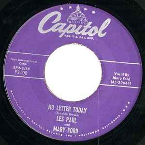vinyl single 7 inch - Les Paul And Mary Ford - No Letter..., Verzenden, Zo goed als nieuw, 7 inch, Pop