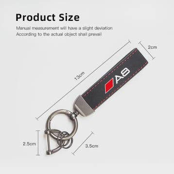 Luxe Audi Suede Sleutelhanger met Metalen Gesp - Stijlvolle, Verzenden, Nieuw