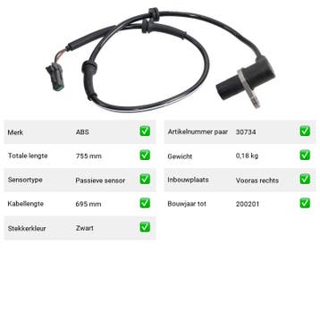 ABS-sensor Vooras rechts Nissan Micra 1.0 i 16V (2000-2003), Verzenden, Nieuw, Nissan
