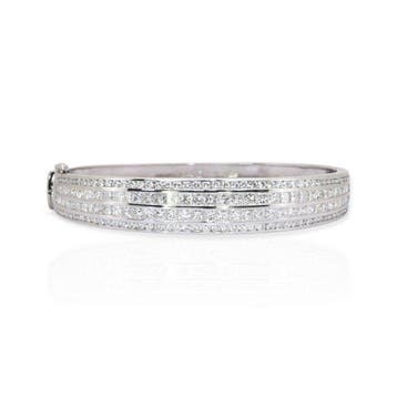 Armband - 18 karaat Witgoud - 5.48ct. tw. Diamant