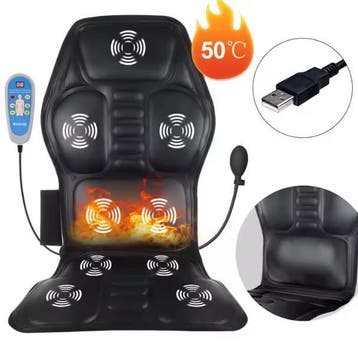 Massage Stoelkussen met Verwarming – 9 Motoren PU Leder, Verzenden, Nieuw