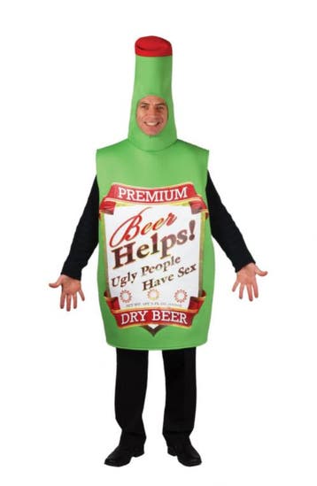 Bierfles kostuum groen, Verzenden, Nieuw, Feestartikel
