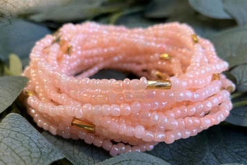 Waist Beads / Afrikaanse Heupketting - IYE - Licht Perziek (, Sieraden, Tassen en Uiterlijk, Kettingen, Ophalen of Verzenden, Nieuw