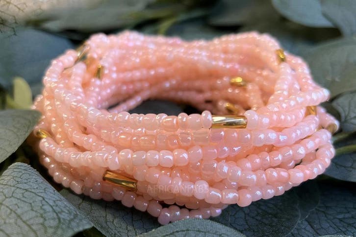 Waist Beads / Afrikaanse Heupketting - IYE - Licht Perziek (, Sieraden, Tassen en Uiterlijk, Kettingen, Nieuw, Ophalen of Verzenden