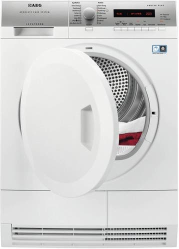 AEG T75782NIH - Warmtepompdroger - 8 kg - AbsoluteCare &, Ophalen of Verzenden, Zo goed als nieuw, Voorlader, 85 tot 90 cm