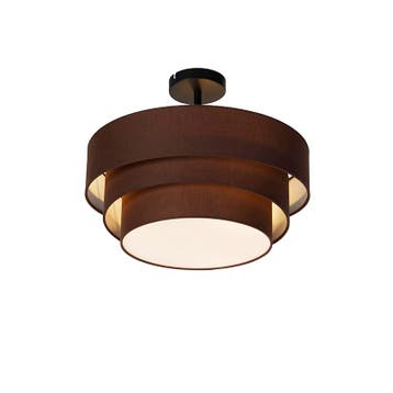 Moderne plafondlamp bruin 45 cm 3-lichts - Drum Trio, Verzenden, Nieuw