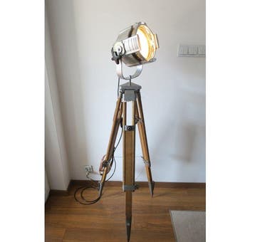 Theater Lamp - Staande lamp - Aluminium, Staal, Hout