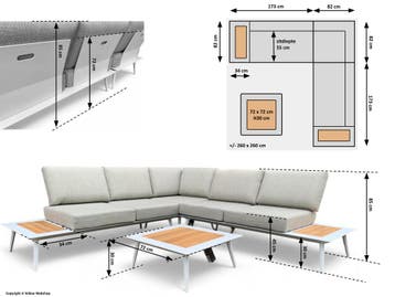 Loungeset / Hoekset Bergamo Wit met koffietafel, Ophalen of Verzenden, Nieuw, 5 zitplaatsen