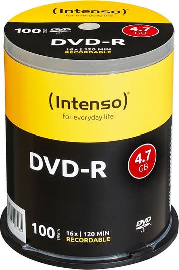 Intenso 4101156 DVD-R disc 4.7 GB 100 stuk(s) Spindel, Verzenden, Nieuw in verpakking