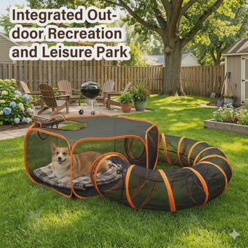 Draagbare Katten Tunnel Speeltuin met Mesh Constructie en Op, Dieren en Toebehoren, Katten-accessoires, Verzenden, Nieuw