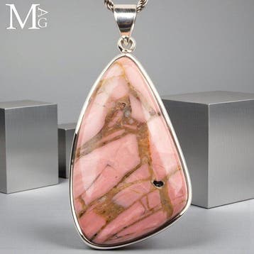 Uitzonderlijke Australische roze Mookaite hanger - 925