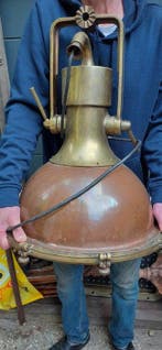 Originele zware maritieme oude deck/spotlicht. - bronze,