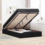 vidaXL Bed poef met matras 120x190 cm fluweel zwart, Verzenden, Zwart, Nieuw, 190 cm of minder
