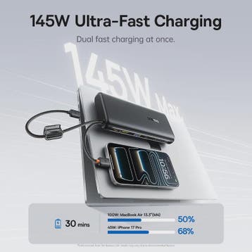Baseus 145W Powerbank 25000mAh met Ingebouwde Type-C Kabels, Verzenden, Nieuw