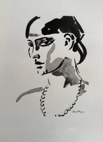 Kees Van Dongen (1877-1968) - Jeune fille brune