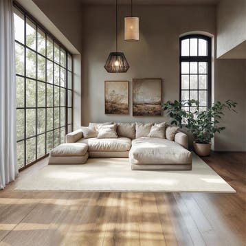 Kortpolig vloerkleed Soft Zone - 200 x 290 cm, crème, Verzenden, Nieuw